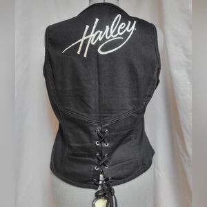 Womens Harley-Davidson Black Jean Vest
